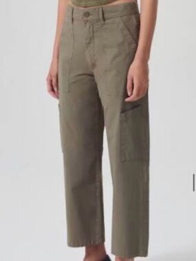 Agolde Ankle Utility Pants in Olive/Taupe